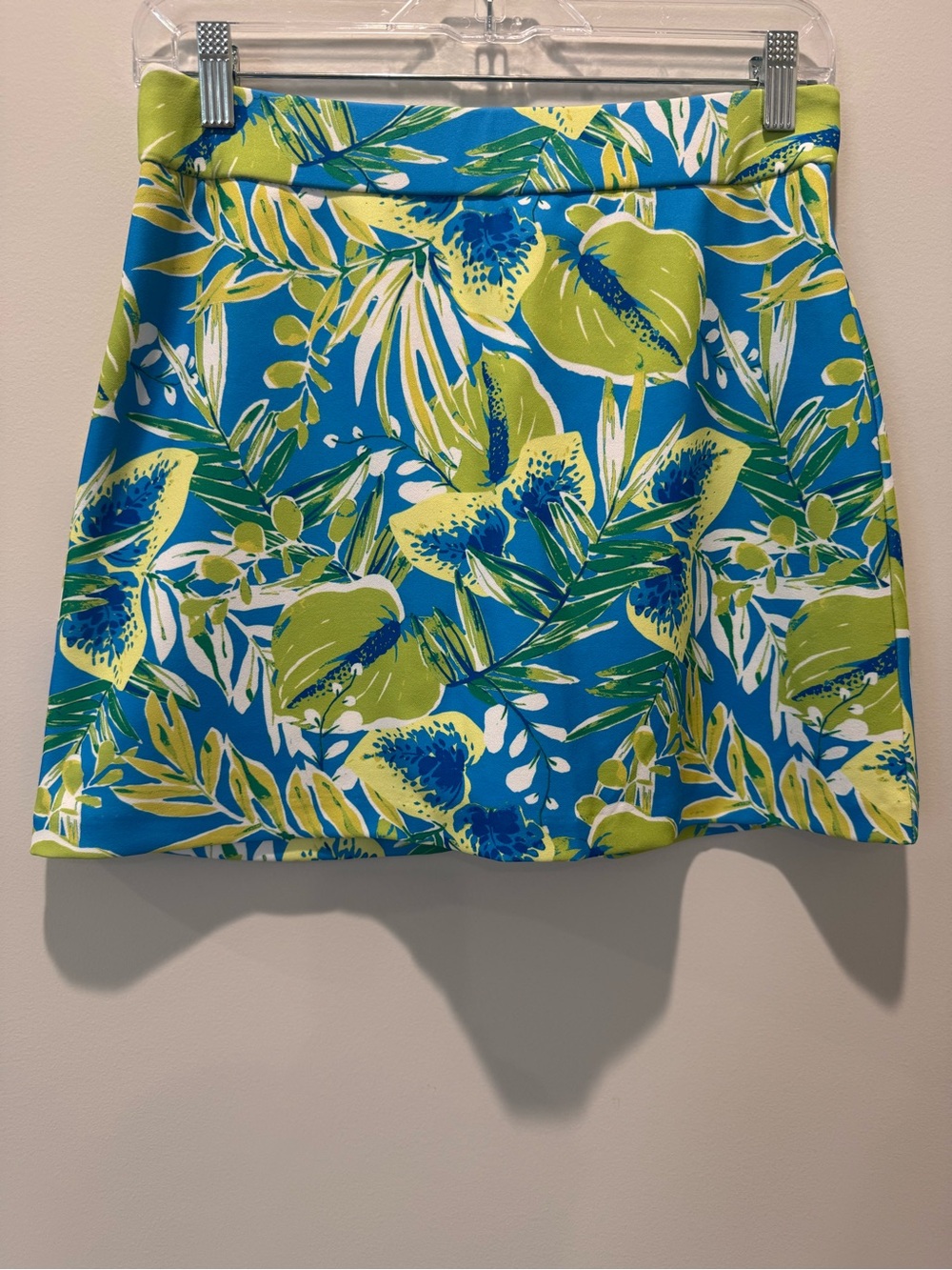 Versona Tropical Print Skort in Blue, Lime and White